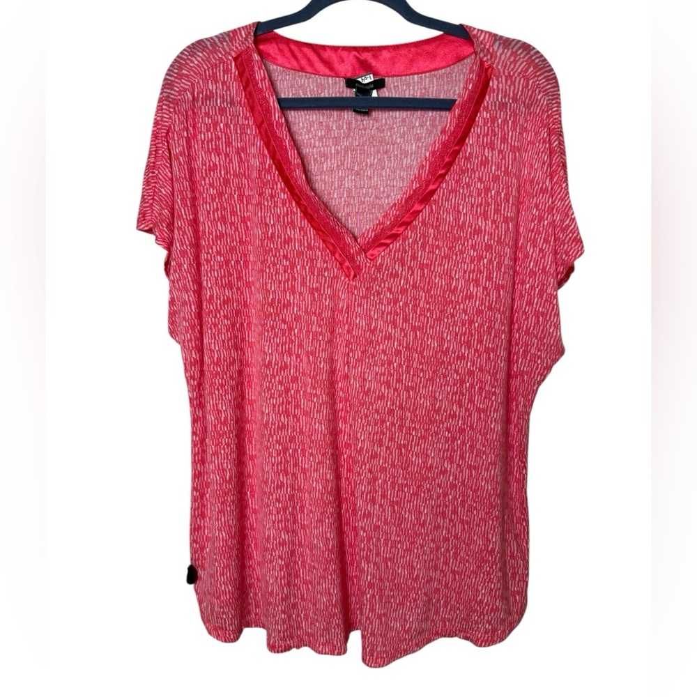 🌺 Midnight Soft Red V-Neck Pajama Top